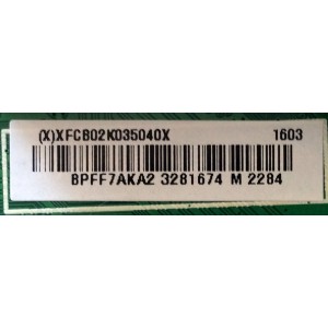 MAIN / VIZIO XFCB02K035 / XFCB02K035040X / 715G7484-M1A-001-004Y / BPFF7AKA2 / PANEL TPT550J1-HVN08.U REV:S51AA / MODELO E55-E2